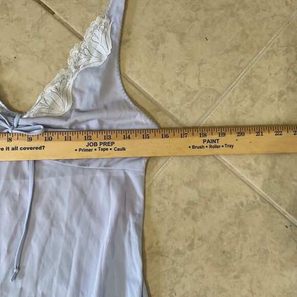 Vtg 60's Made in California Maxi Full Length Nightgown Lacey Night Slip Dress M - Picture 9 of 12